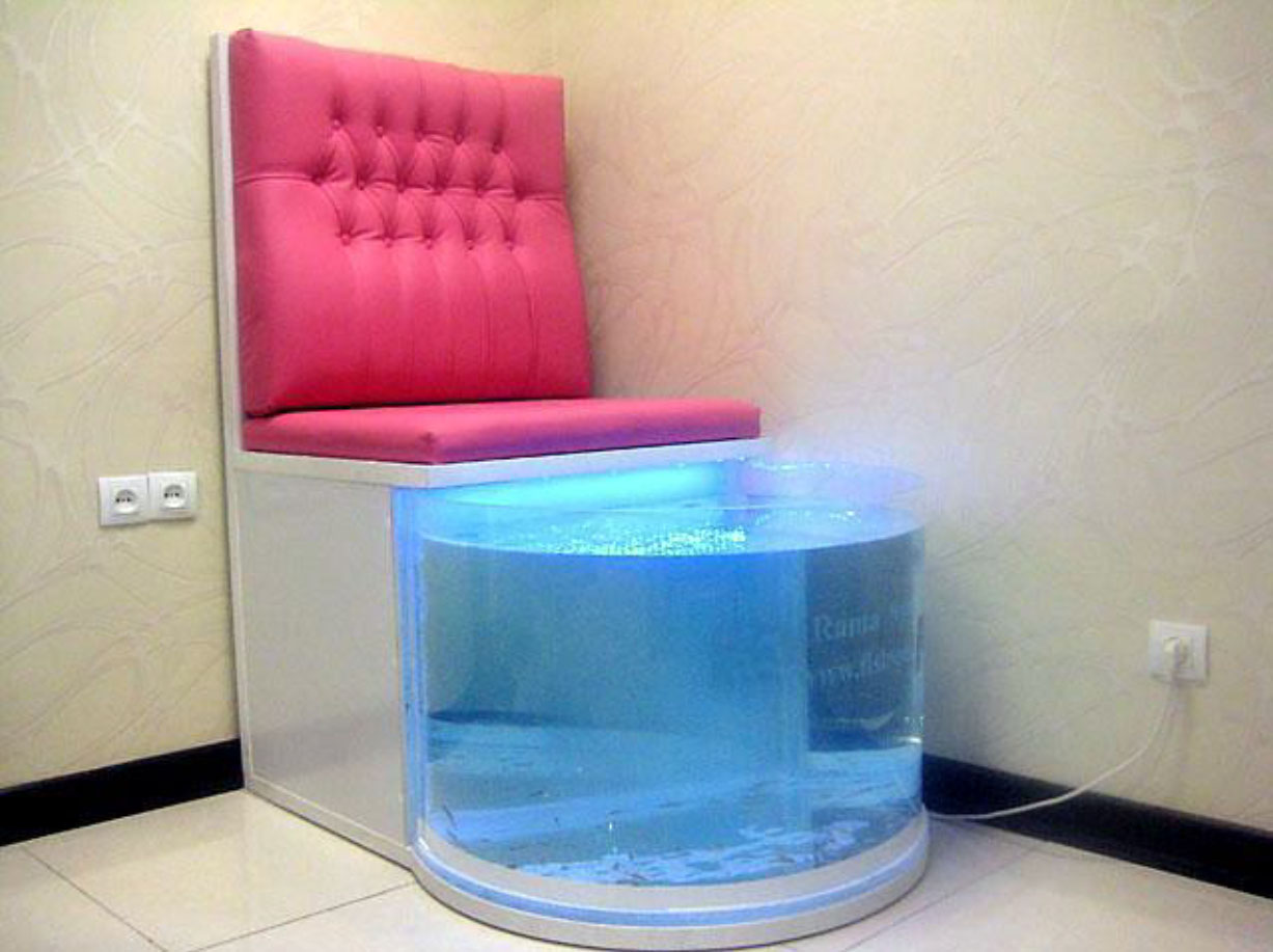 یونیت فیش اسپای تولید شده - نمونه با صندلی چرمی صورتی